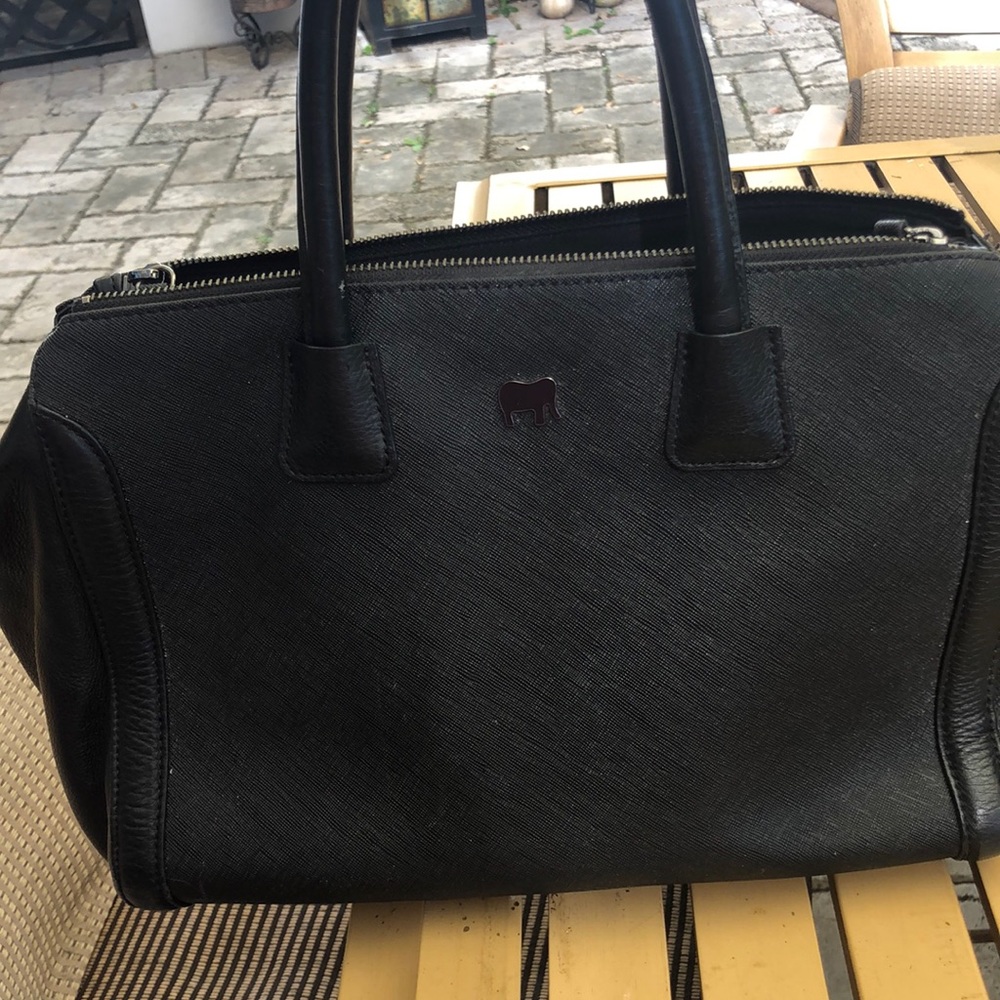 Mywalit saffiano leather tote - black, very good condition.